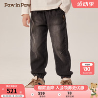 PawinPaw卡通小熊童装2024年秋冬男童牛仔裤 Charcoal60/炭黑色 130cm