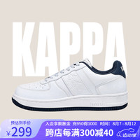 KAPPA卡帕男鞋小白鞋男2024夏季透气板鞋子男百搭休闲运动鞋男潮鞋 经典白/海昌蓝-四季款 37