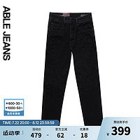 ABLE JEANS【直筒滑板裤】男士宽松直筒阔腿立体膝牛仔裤男 炭黑 30/32