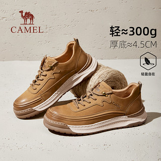 骆驼（CAMEL）2024轻便时尚复古休闲鞋工装软底舒适擦色百搭男鞋 G14A046704 卡其 42