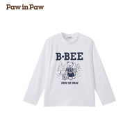 PawinPaw卡通小熊童装2024年早秋男女童长袖圆领T恤时尚百搭 Ivory象牙色/39 90cm