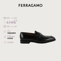 菲拉格慕(Ferragamo)男士黑色饰扣莫卡辛鞋 0769194_3E _100/46码