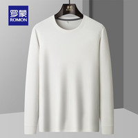 罗蒙(ROMON)圆领长袖T恤男2024春秋新款男士时尚简约百搭弹力打底上衣