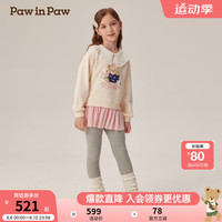 PawinPaw卡通小熊童装2024年秋冬新款女童翻领卫衣 Ivory象牙色/39 1