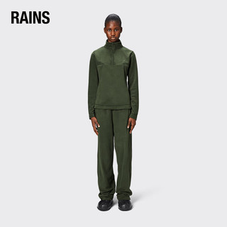 Rains摇粒绒打底衫T恤男 打底衫女 Addis Fleece Curve Half Zip 绿色 L