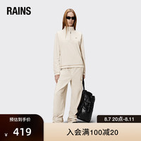 Rains摇粒绒打底衫T恤男 打底衫女 Addis Fleece Curve Half Zip 沙丘黄 L