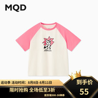 马骑顿(MQD)MQD童装女大童24夏新款插肩袖卡通学院风短袖T恤