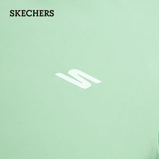 斯凯奇（Skechers）女吸湿速干透气圆领短袖上衣运动T恤P224W115 地衣绿/0421 L