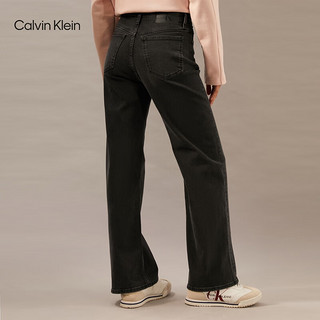 Calvin Klein Jeans24秋季新款女士潮流复古ck微弹洗水高腰阔腿牛仔裤J224475 1BY-牛仔深灰