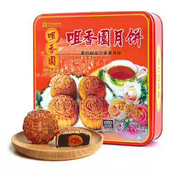 咀香园 果仁红豆沙蛋黄月饼720g广式礼盒方罐