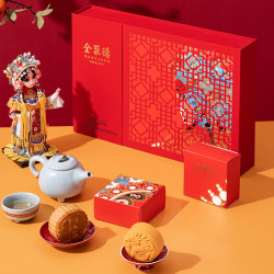 全聚德 月饼 锦绣呈祥月饼礼盒6饼460g 国潮特产中秋礼品送礼礼品团购