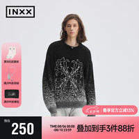 英克斯(inxx)APYD潮牌秋新品渐变感针织衫男女同款毛衣APE3060839 黑色