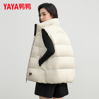 鸭鸭羽绒服鸭鸭（YAYA）羽绒马甲女短款2024年秋冬时尚立领防风简约百搭保暖外套XJ 白色 160/84A(M)