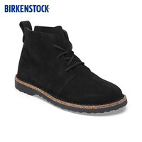 BIRKENSTOCK勃肯牛皮绒面革时尚潮流短筒软木女靴Uppsala系列 黑色窄版1028079 37