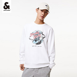 JACK&JONES 杰克琼斯 杰克·琼斯（JACK&JONES）春季新款男装 趣味幽灵印花 运动卫衣 本白色A06