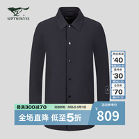 七匹狼风衣男秋中长款外套商务休闲翻领上衣男装外套男 001(黑色) 常规 165/84A/M