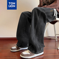 唐狮 TONLION2024新款男侧边分割直筒牛仔长裤WP