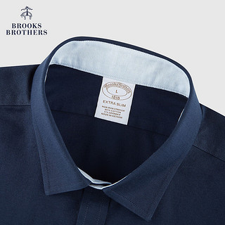 布克兄弟（BrooksBrothers）男士24早秋免烫刺绣logo休闲长袖衬衫 4004-藏青色 S