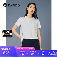 Rapido 雳霹道 2024年春夏女士R-LINE拼接短袖休闲运动T恤CP4342U10 灰调薄荷绿 170/92A