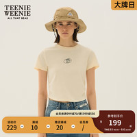 Teenie Weenie小熊2024年合体短款上衣正肩短袖T恤夏款多巴胺