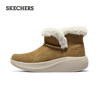 斯凯奇（Skechers）冬季女子雪地靴冬季短靴时尚温暖鞋144670 栗色/CSNT 35.5