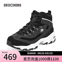 斯凯奇（Skechers）奶糕鞋加绒摇粒绒厚底增高单鞋167570 黑色/白色/BKW 36.5