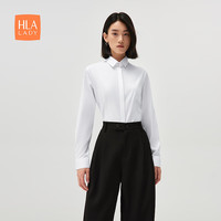 海澜之家（HLA）长袖衬衫女春秋24含桑蚕丝白衬衫正装衬衣女装 漂白Y4 170/96A 39130~145斤