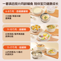 拜格宝宝辅食锅家用婴幼儿蒸煮一体不粘锅儿童煎煮小奶锅套装 【宝宝辅食优选】18CM奶锅+20CM煎锅（送汤勺+锅铲）