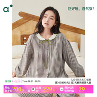 安之伴睡衣女秋新品【纯棉微绒磨毛】暖感棉甜美减龄长袖长裤家居服套装 A冬季梨
