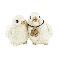 Kishima 花园装饰品白色两只小鸟仿真可爱摆件卡通