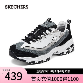 斯凯奇（Skechers）2024女运动轻质吸震透气老爹鞋舒适150242 白色/黑色/灰色/WBGY 40