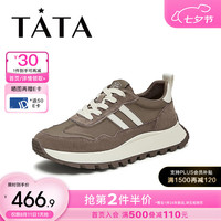 他她（TATA）厚底休闲慢跑鞋男鞋复古拼接运动鞋2024秋季新款PDK01CM4