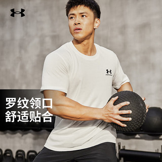 安德玛 UNDERARMOUR）男子高克重训练运动短袖T恤1373997 白色100 3XL