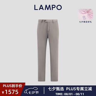 蓝豹（LAMPO）【24AW】秋冬款轻绒磨毛棉弹浅米直筒休闲裤挺阔锁温保暖长裤 浅米素面 32