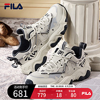 FILA 斐乐男鞋FLUID 5复古运动鞋2024秋猫爪鞋休闲老爹鞋 银绿色/高调灰-SH 43