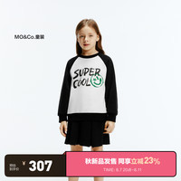 little MO&Co.little moco童装24秋装男女童插肩袖长袖套头卫衣KBD3SWST02 本白色 130/64