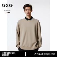 GXG男装 多色后背印花潮流时尚圆领卫衣24年秋季G24X313004 卡其色 180/XL