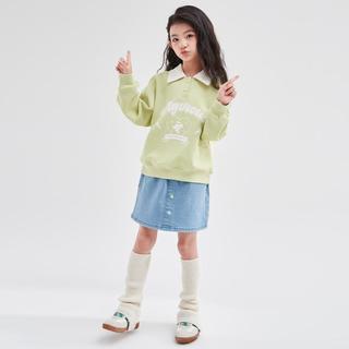 【甜美翻领 字母印花】女童24春秋中大童儿童春装套头卫衣