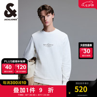 杰克·琼斯（JACK&JONES）秋季新款纹理感针织面料舒适基础百搭字母刺绣长袖卫衣224333014