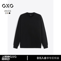 GXG男装 多色后背印花潮流时尚圆领卫衣24年秋季G24X313004 黑色 175/L