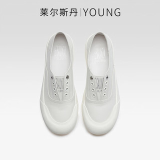 莱尔斯丹 le saundaY系列时尚休闲鞋小白鞋一脚蹬圆头懒人鞋女鞋5M39301