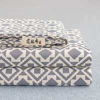 途波列全棉粗布床单席子老粗布床单枕套纯棉软凉席子 JUM星辰-灰 120x230cm单床单