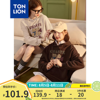 唐狮(TonLion)唐狮2024早秋连帽卫衣女卡通印花帽衫美拉德穿搭落肩卫衣dx 咖啡 XL