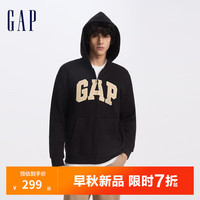 Gap男女装2024初秋新款撞色字母logo连帽卫衣宽松休闲上衣609115
