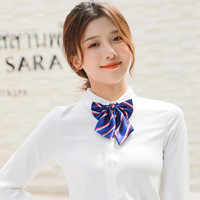 韩版职业领花女银行酒店空姐商务工作服工装衬衫蝴蝶结免打领结潮