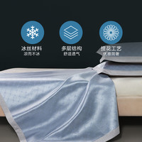 罗莱生活 LUOLAI 家纺夏季凉席家用600D雅致提花精冰藤席免水洗两三件套