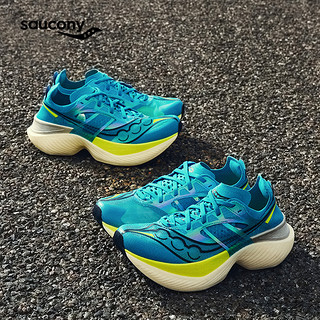 saucony 索康尼 Endorphin Elite 啡翼 生而无畏 马拉松碳板女子竞速跑鞋 S10768-221 兰绿 39