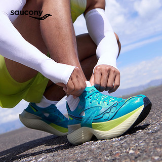 saucony 索康尼 Endorphin Elite 啡翼 生而无畏 马拉松碳板女子竞速跑鞋 S10768-221 兰绿 39