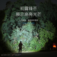 微笑鲨手电筒强光超亮充电激光长续航家用户外变焦远射便携照明灯