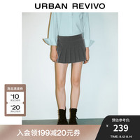 UR2024秋季新款女装经典减龄学院感短款A字百褶半裙UYY540005